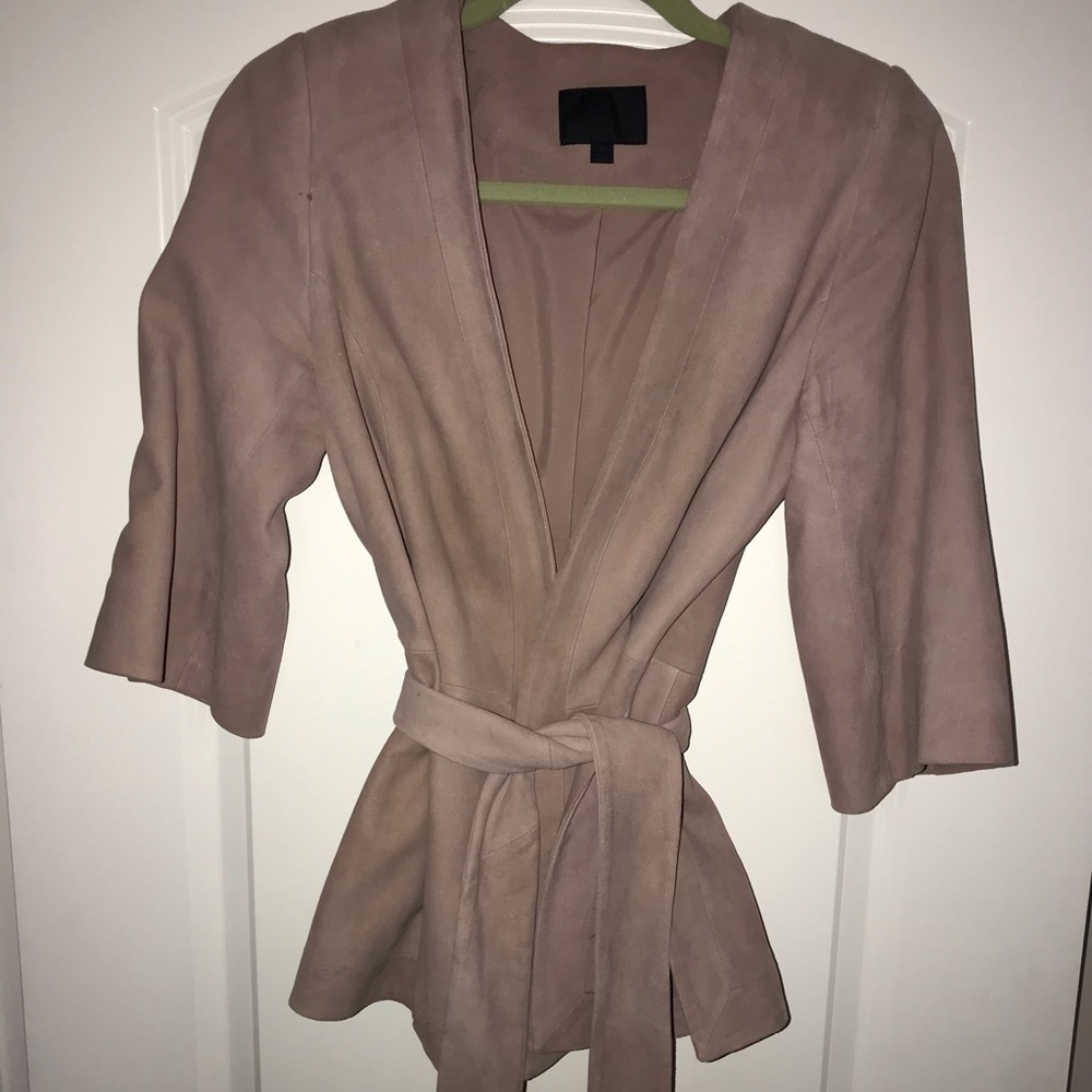 Intermix suede blazer